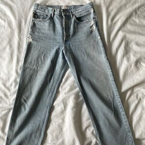 Agolde Lightwash Distressed High-Rise Jeans